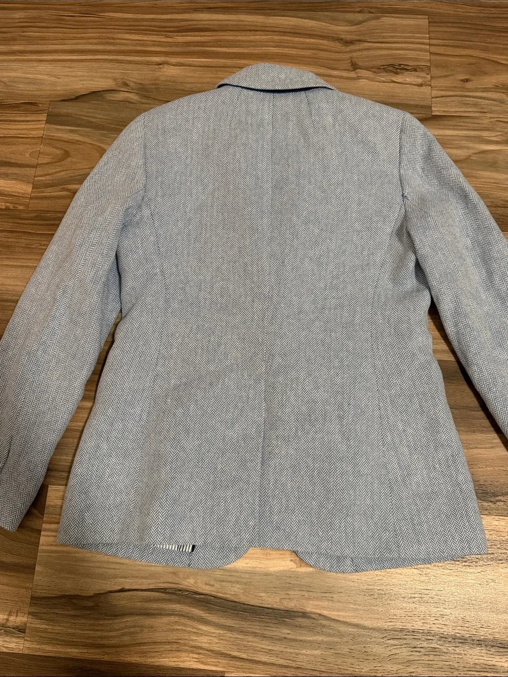 J.Crew Re-Imagined Blue Herringbone Linen Cotton Blazer Jacket Women Sz. 6